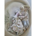 Vintage  3D Romantic porcelain wall plaque