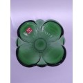 Green glass flower - made in Italy