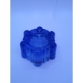 Victorian Rare Vintage blue Glass Piano Caster Cup