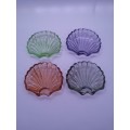 color glass shell dishes set