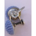 Pretty blue screw on earrings
