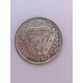 1955 South African tickey 3 pence Silver