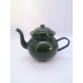Green Polish enamel teapot