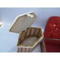 Set of plastic woven baskets for needlework