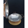 Traditional Hammered Copper Cataplana Food Steamer Pot with cork rest