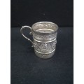 Detailed small mug 50% silver I was told - no markings - non magnetic