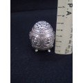 Detailed small cellar - too fine for salt  50% silver I was told - no markings - non magnetic