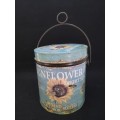 Sunflower seed tin with handle