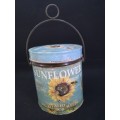 Sunflower seed tin with handle
