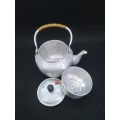 Vintage aluminum tea infuser teapot
