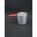 Aluminum measurement cup with wooden handle