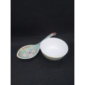 Oriental bowl and huge spoon