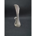 Silver plated fluted swan bud vase
