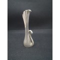 Silver plated fluted swan bud vase