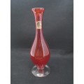 Red glass vase