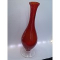 Red glass vase