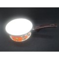 Vintage ShowPans Sanko Ware Small Poppy print Enamel Pot Japan