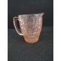 Pink depression glass water pitcher