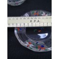 Heavy and thick glass plate with two side plates - hand painted