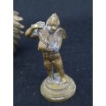 Vintage brass ornaments - Cherub carrying dolphin / Bear - solid brass and Rooster