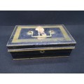 Vintage black cash box - no key - removable insert