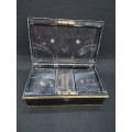 Vintage black cash box - no key - removable insert