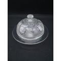 Pressed glass butter dish