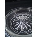 Pressed glass butter dish
