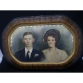 Vintage wooden frame and photograph with glass