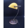 Banker`s desk lamp - pale yellow glass shade