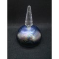 Adrian Sankey Art Glass Perfume Bottle w/ Clear Finial