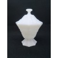 Anchor Hocking - milk glass footed/covered candy dish