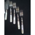 Mother of pearl fish knifes and forks set