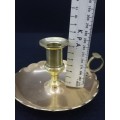 Solid antique brass candle holder/chamber stick