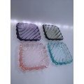 Glass small plate set - 4 colors!