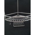 Stainless steel corner bath/shower shelf