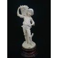 Vintage Florence sculpture D`arte by Guiseppe Armani 1982 - Boy with grapes - note chip on elbow