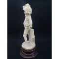 Vintage Florence sculpture D`arte by Guiseppe Armani 1982 - Boy with grapes - note chip on elbow