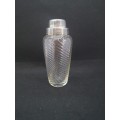 Vintage Cocktail shaker - Crystal glass with silver plated lid and strainer