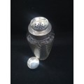 Vintage Cocktail shaker - Crystal glass with silver plated lid and strainer