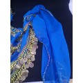 Belly dance hip scarf with coins