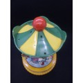 Vintage Redbox musical Merry-go-round - the music box winds but don`t play smooth