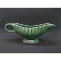 Vintage green vase - note the chip on the base - not noticeable when on display