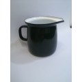 Dark green enamel jug