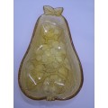 Vintage Hazel Atlas Amber pear shaped pair glass dishes