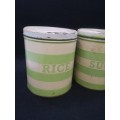 Vintage set of striped tins
