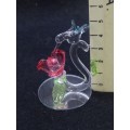 Glass sugar bird ornament