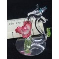 Glass sugar bird ornament