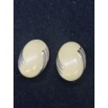 Vintage cream clip on earrings