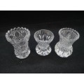 Set of three crystal glass vases